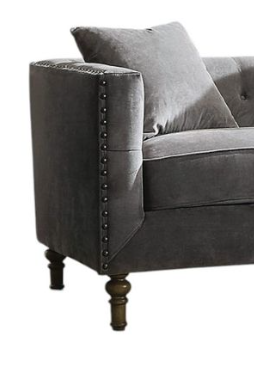 Sidonia Gray Velvet Loveseat