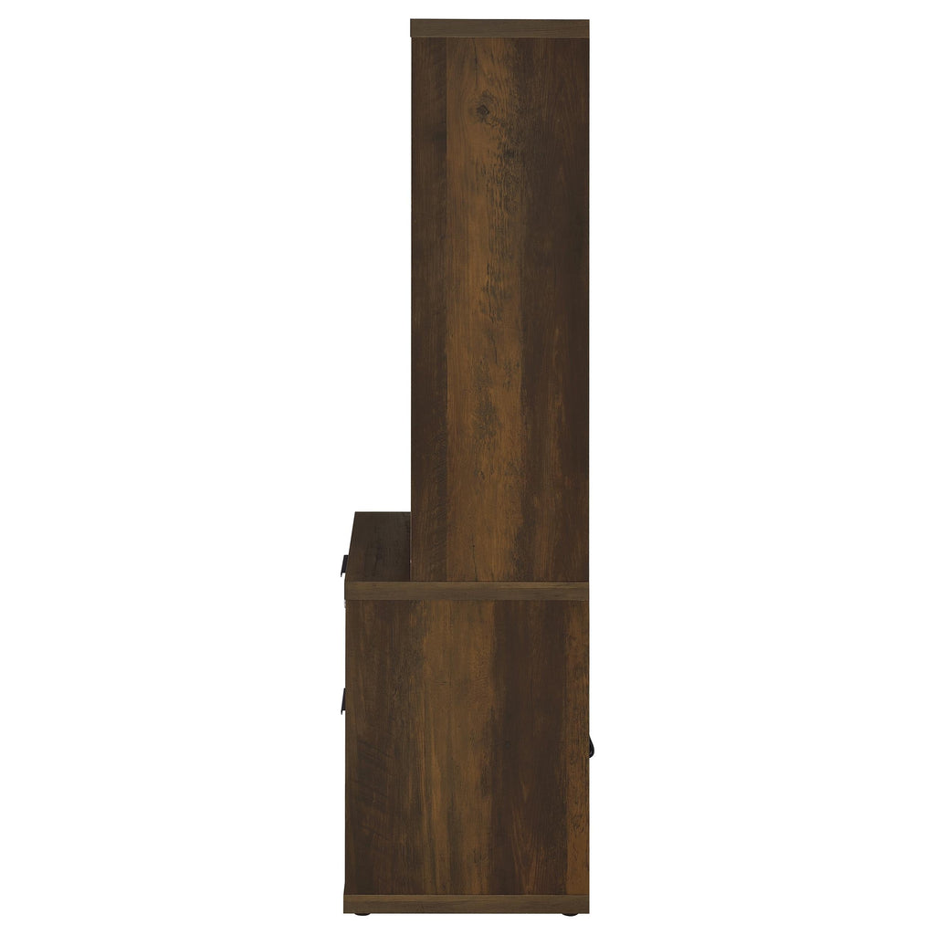 Geary Dark Pine 3-Shelf Bookcase USB and Lockable Drawer