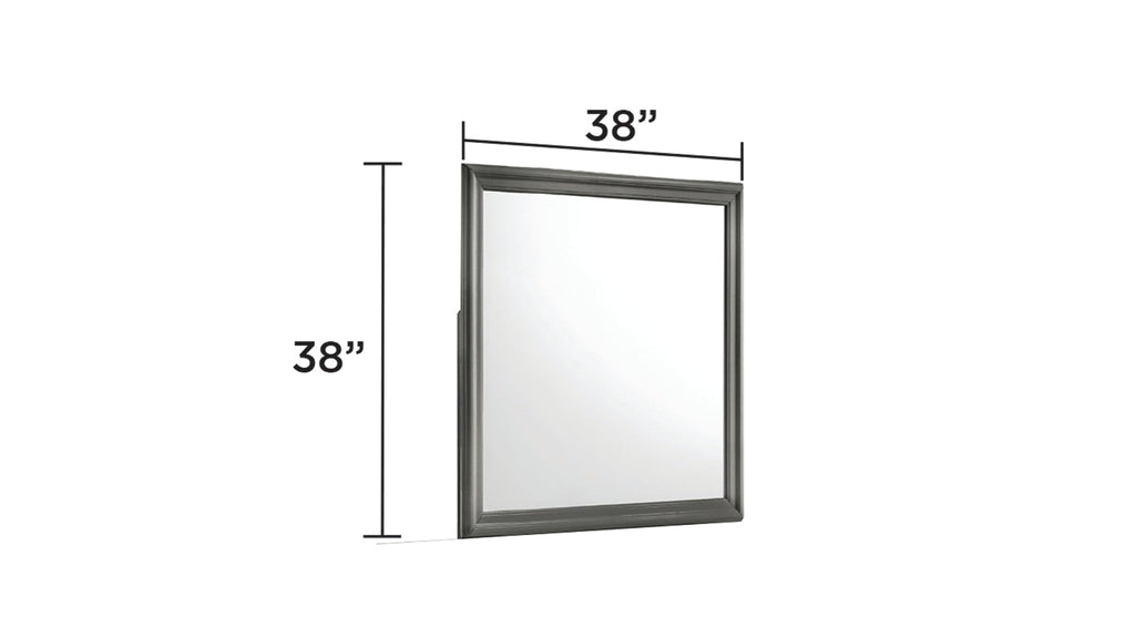 Blaze Modern Style Mirror Made with Wood in Metallic Gray