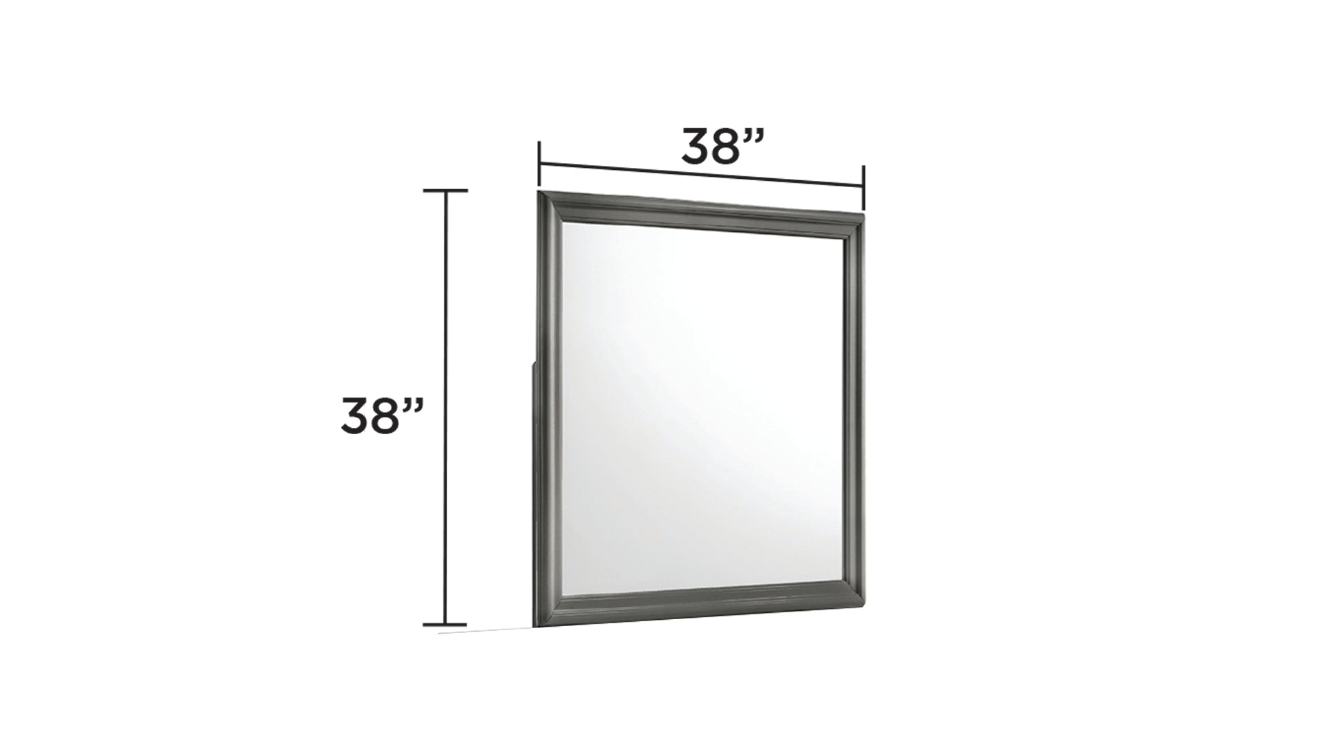 Blaze Modern Style Mirror Made with Wood in Metallic Gray