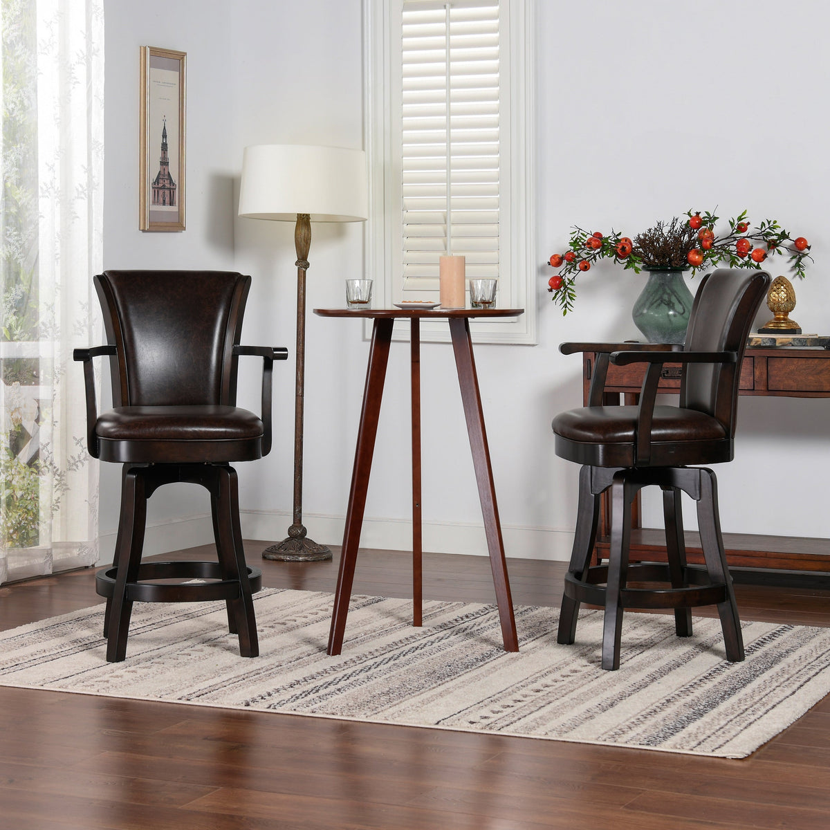 Williams 27in Swivel Counter Height Bar Stool, Vintage