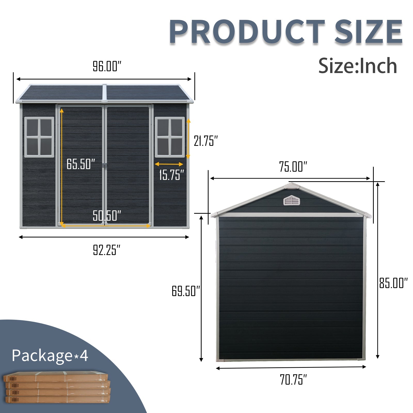 8 x 6ft Resin Outdoor Storage Shed