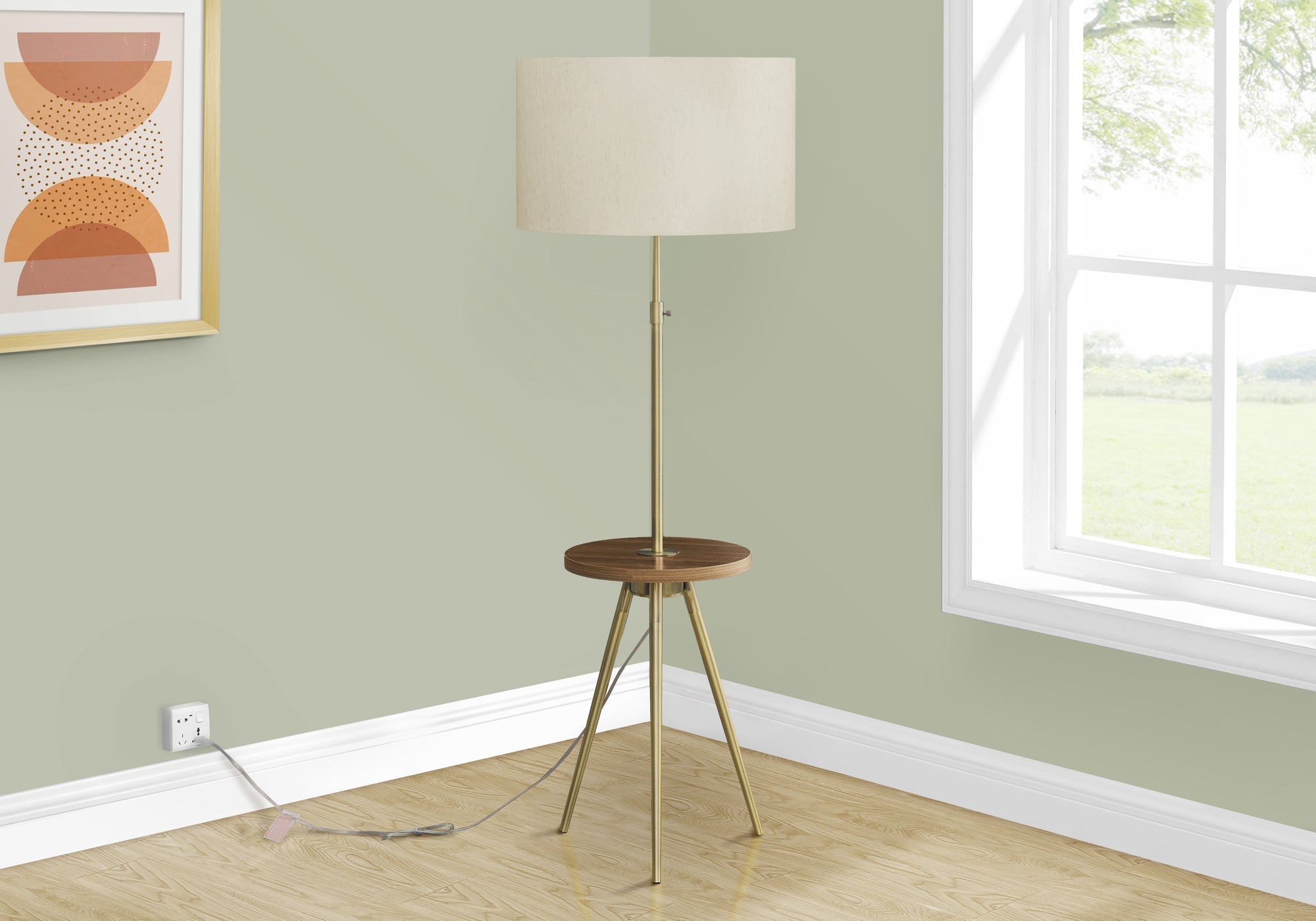63" Floor Lamp with Table Shelf