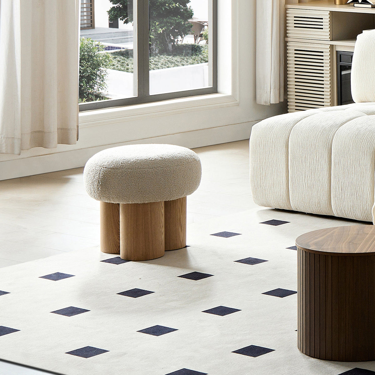 W8017-1 Mushroom Stool with Grieg Plush Cushion