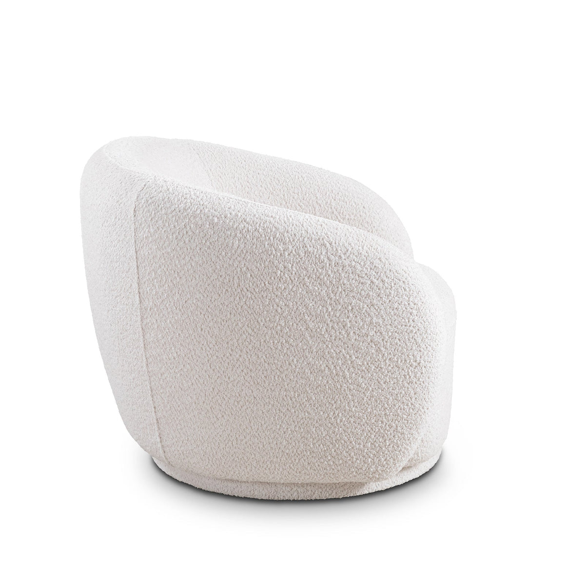 Swivel Accent Chair in Boucle Fabric Upholstered Barrel Chair