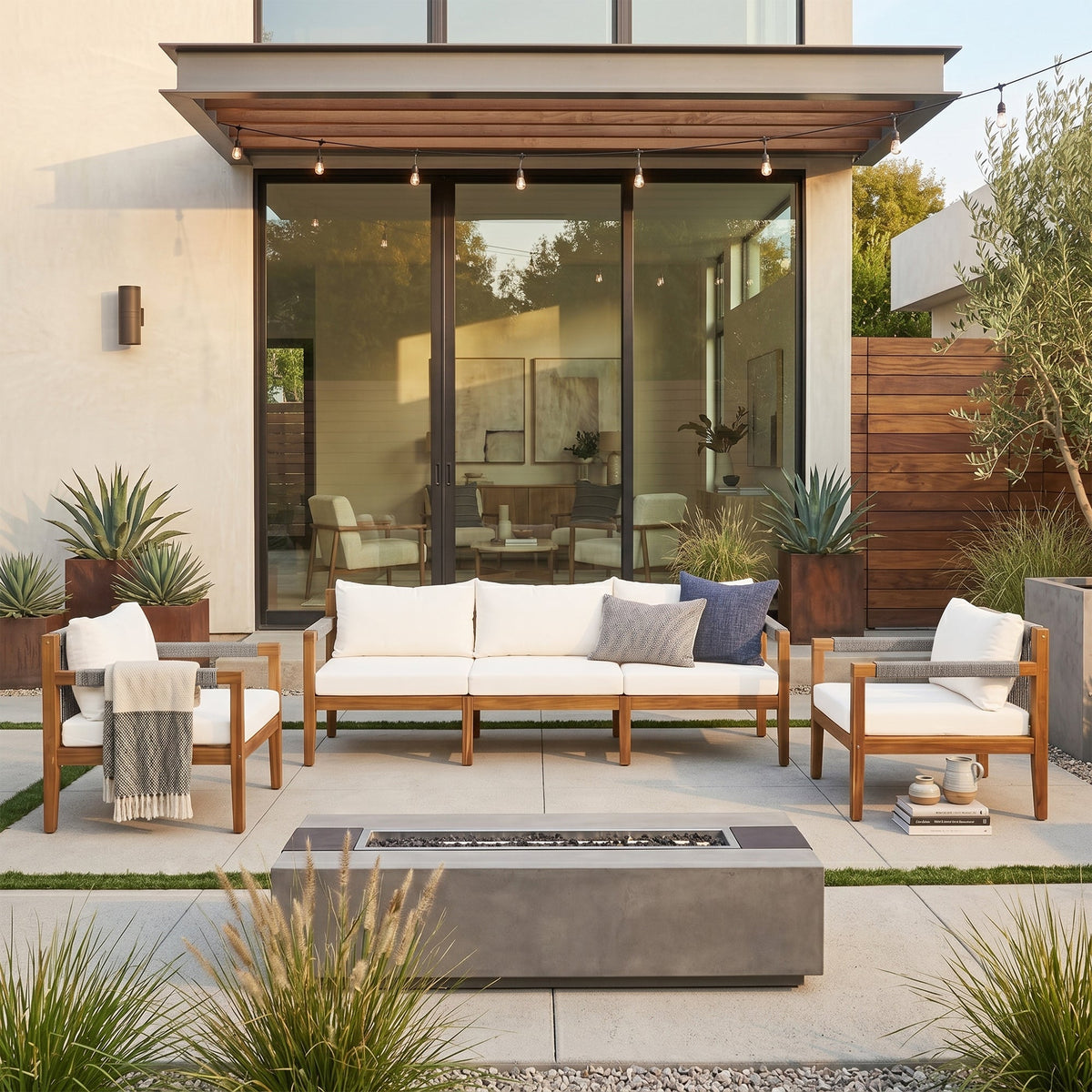 3 Pieces Outdoor Sectional Sofa Set