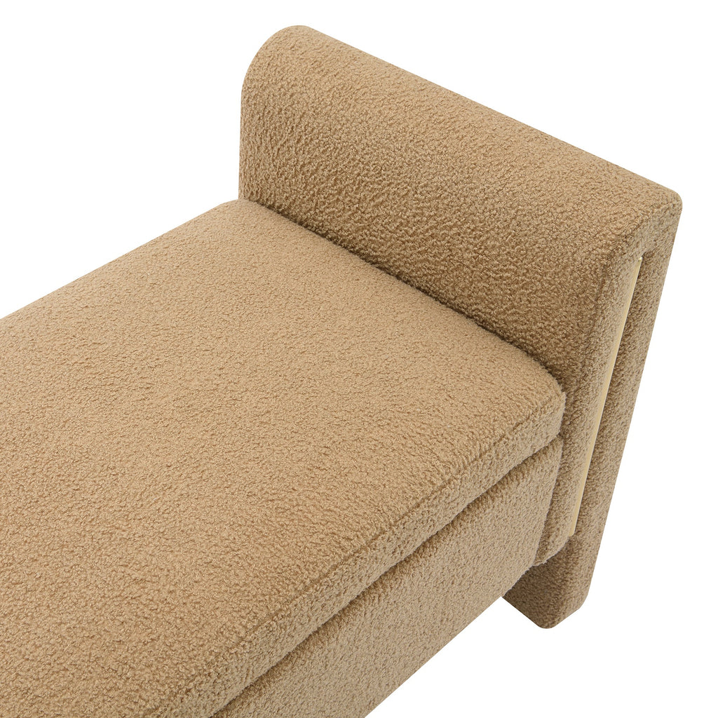 Modern Teddy Bed End Bench with Arms and Storage