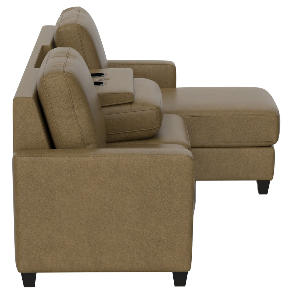Brown 2-Piece Sofa with Chaise