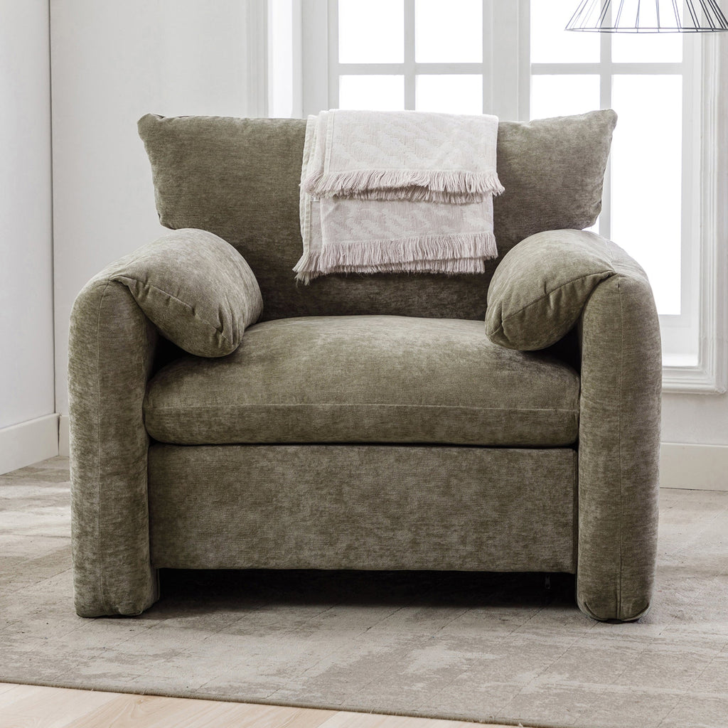 Modern Style Chenille Oversized Armchair