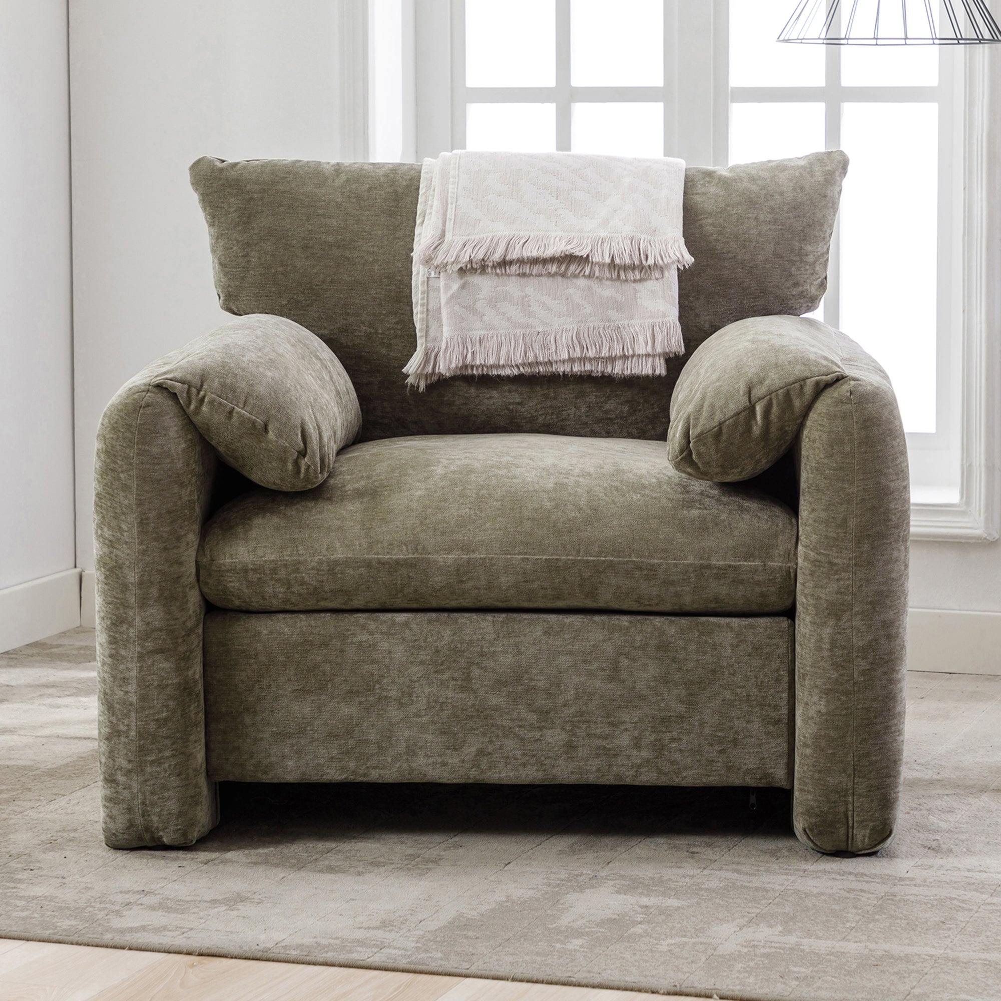 Modern Style Chenille Oversized Armchair