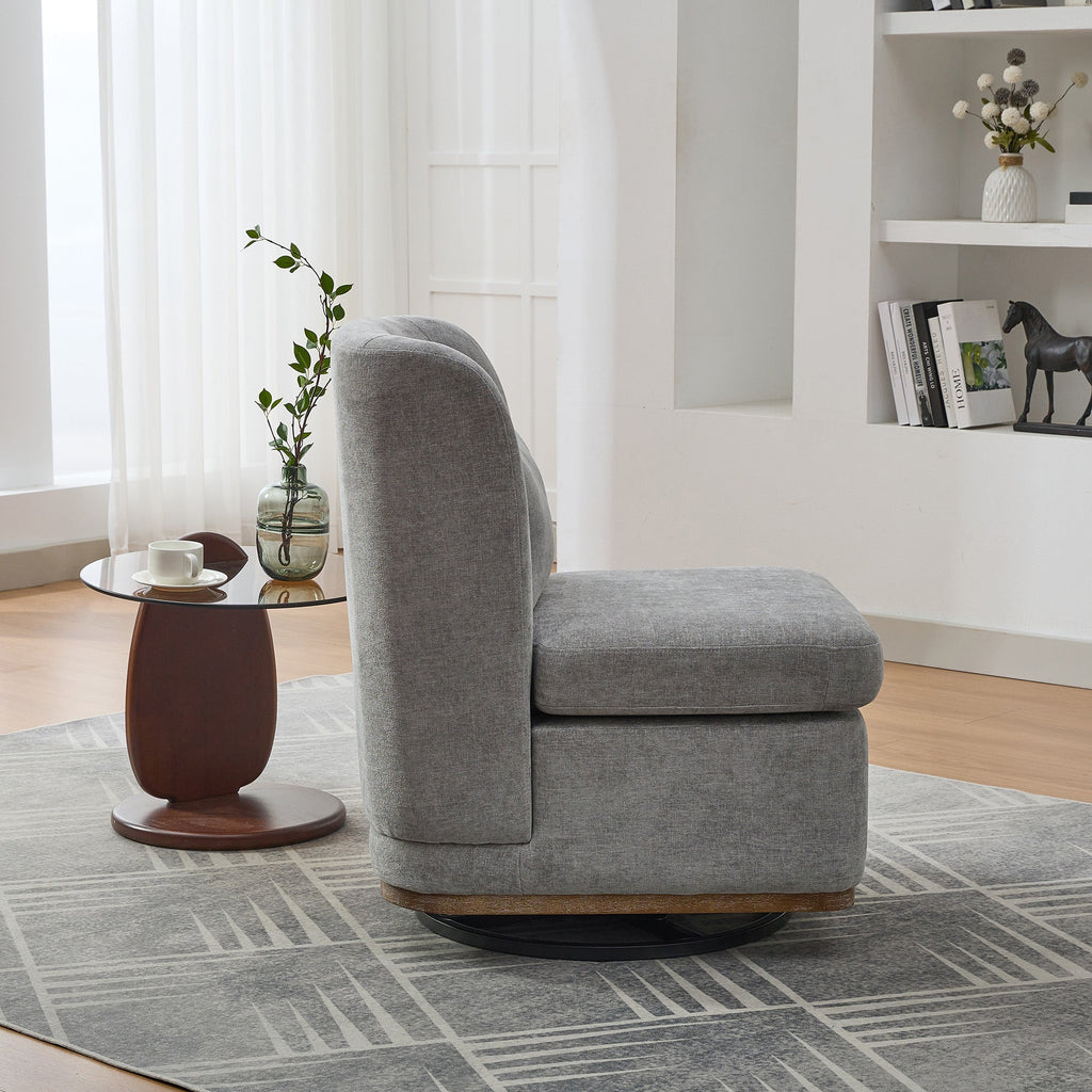 25.2" Wide Modern Chenille Swivel Chair
