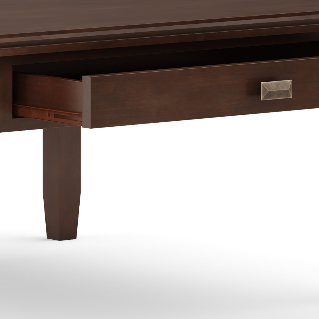 Artisan 36 Inch Wide Solid Wood Square Coffee Table in Russet
