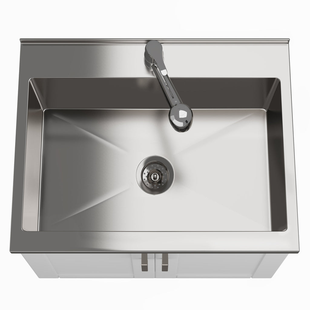 Kyle 28" Laundry Cabinet with Faucet and Stainless Steel Sink