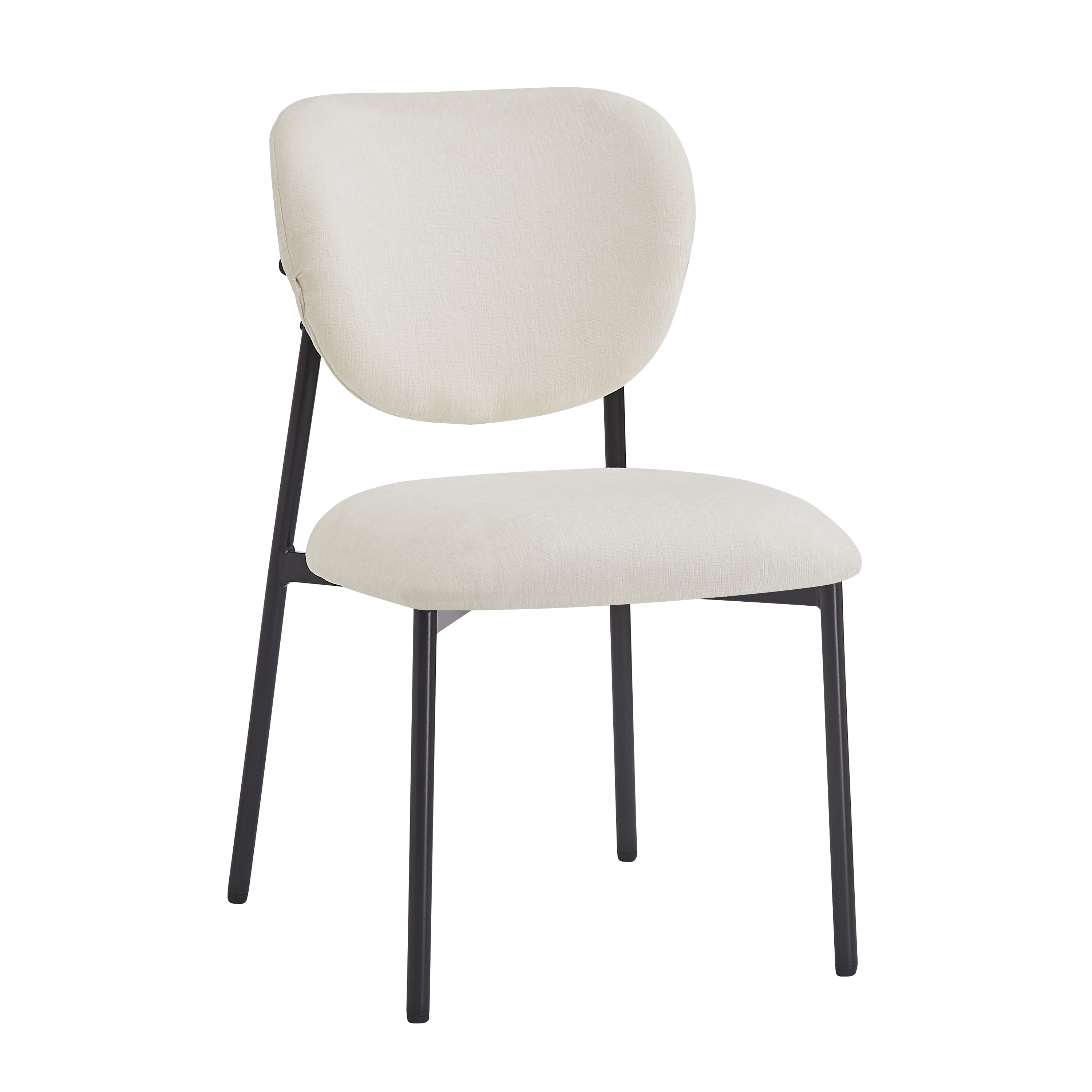 Upholstered Dining Chairs With Metal Legs (Set of 2)