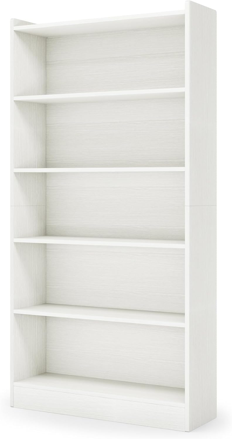 70.87" 6-Tier Modern White Library Bookshelf