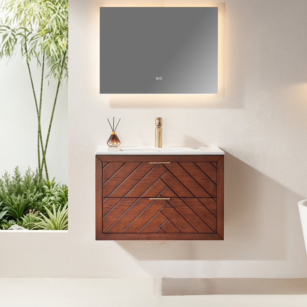 30" Pre-Assembled Wall Mounted & Floating Single Vanity Cabinet