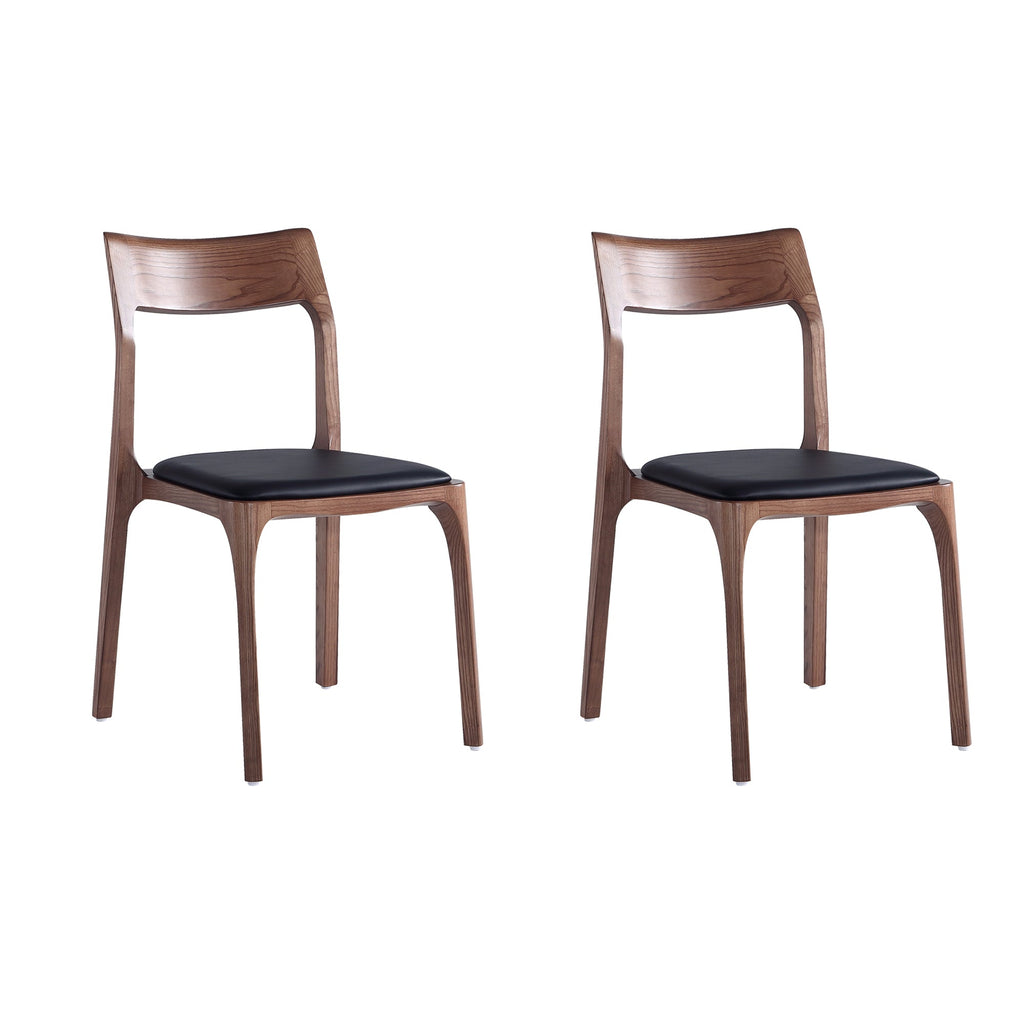 Moderno Wood Vegan Leather Dining Chair