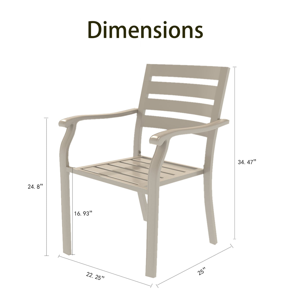 VRSHWO Iron Terrace Dining Chairs, a Set of 2