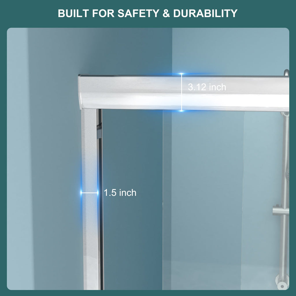 Semi-Frameless Bypass Sliding Shower Door