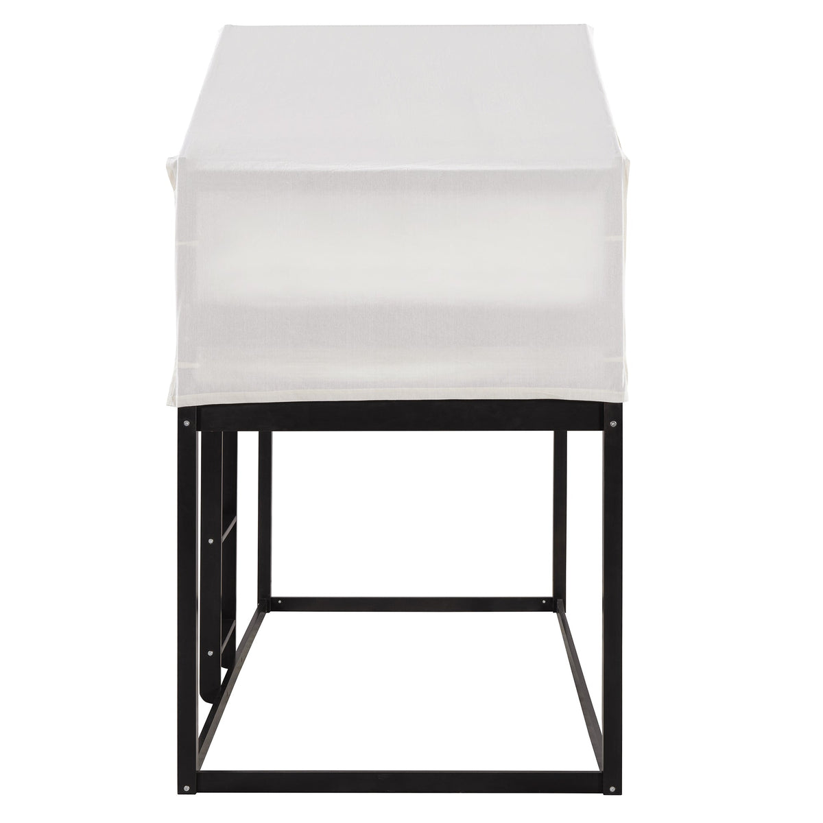 Twin Over Twin Wood Bunk Bed with Tent in Espresso