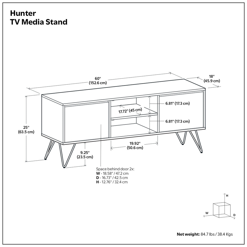 Hunter 60 Inch Wide TV Stand