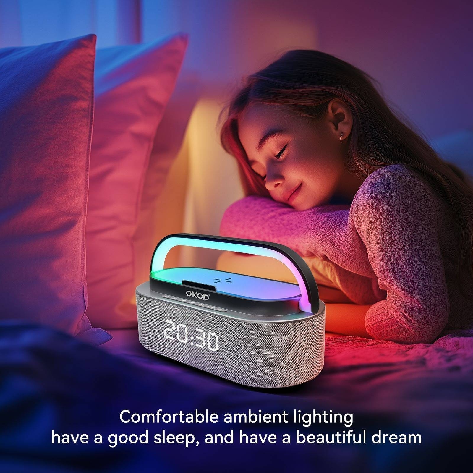 KP-578 Hot-selling Wireless Bluetooth Speaker With Clock Alarm And Wireless Charging Features A Portable Handle Factory Stock Available