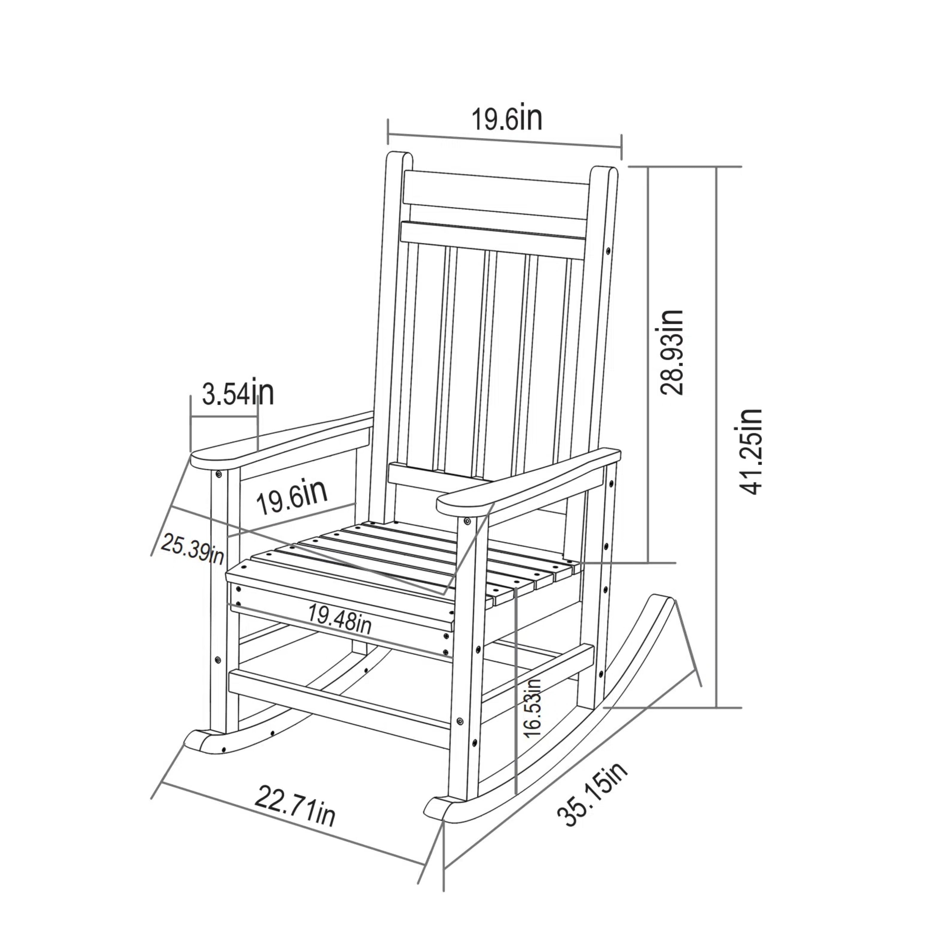 Oversized Rocking Chair with Wood-Texture