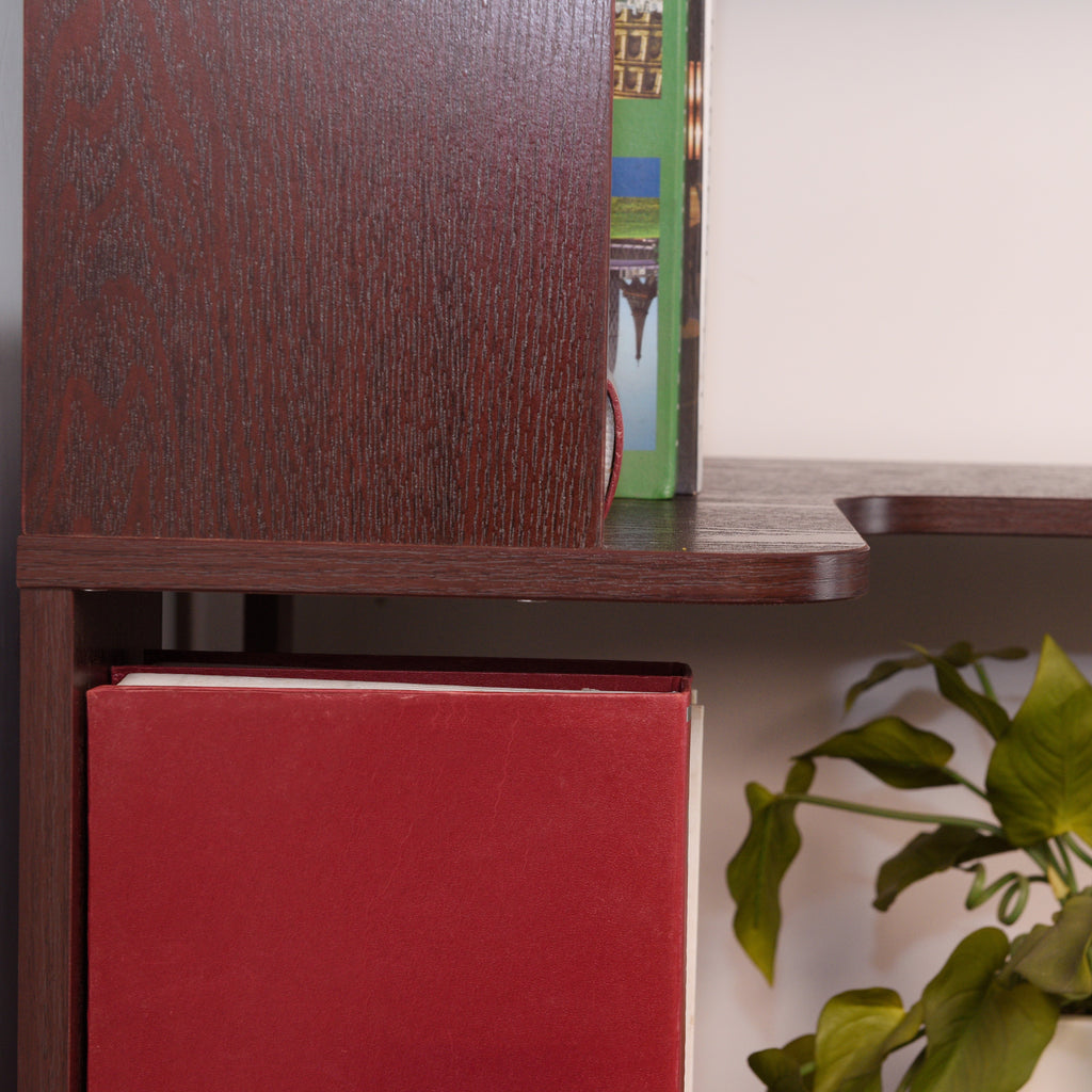 Extended Size Freestanding L-Shaped Corner Bookshelf