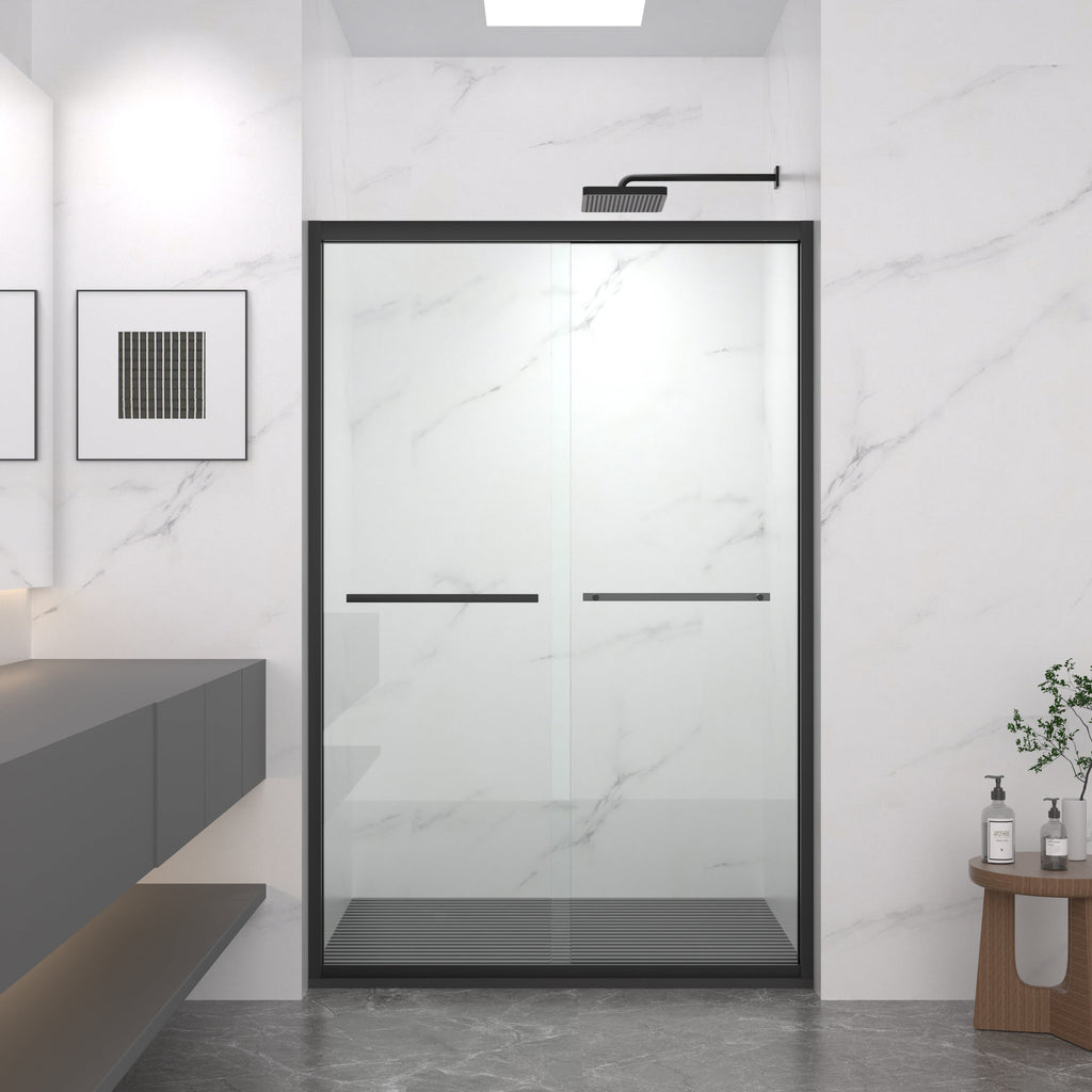 Aluminum Frame Double Sliding Shower Door 44-48"x72"