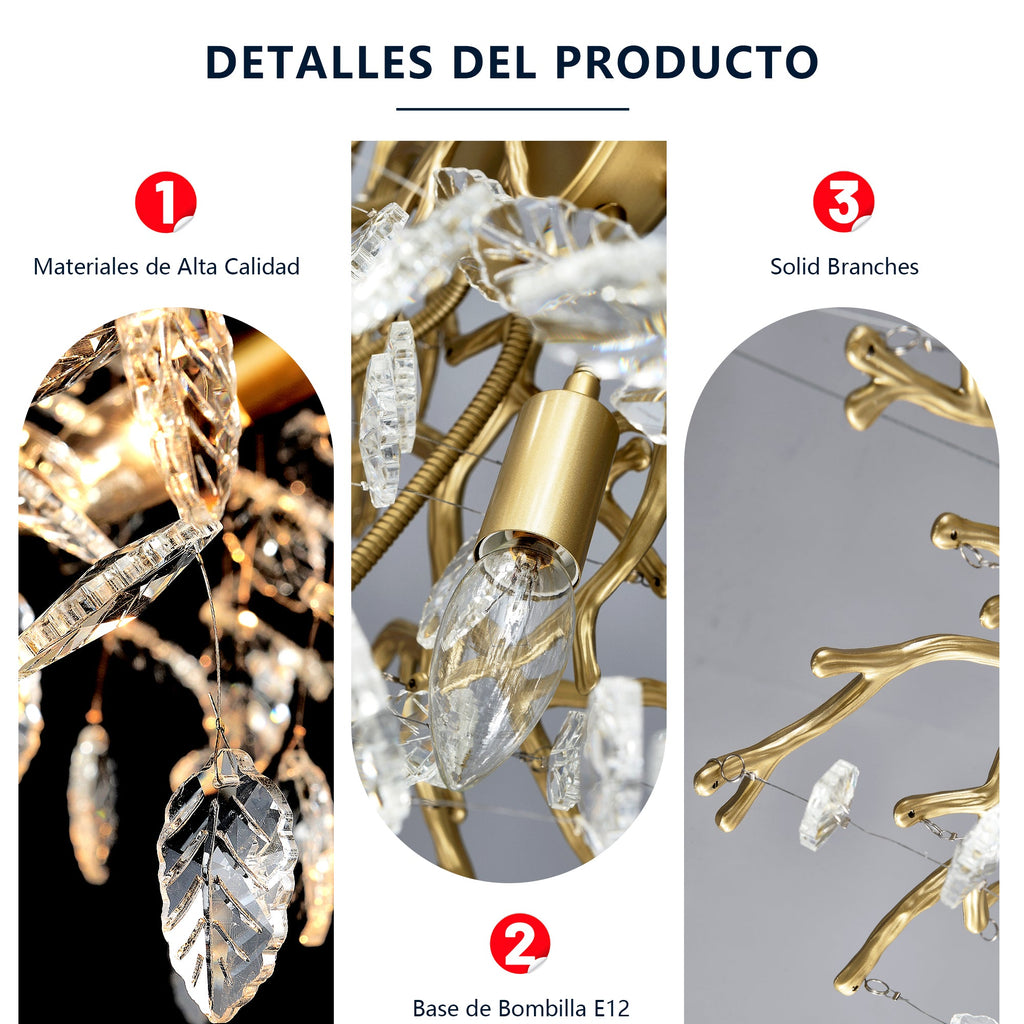 6-Light Chandelier Crystal Ceiling Lamp