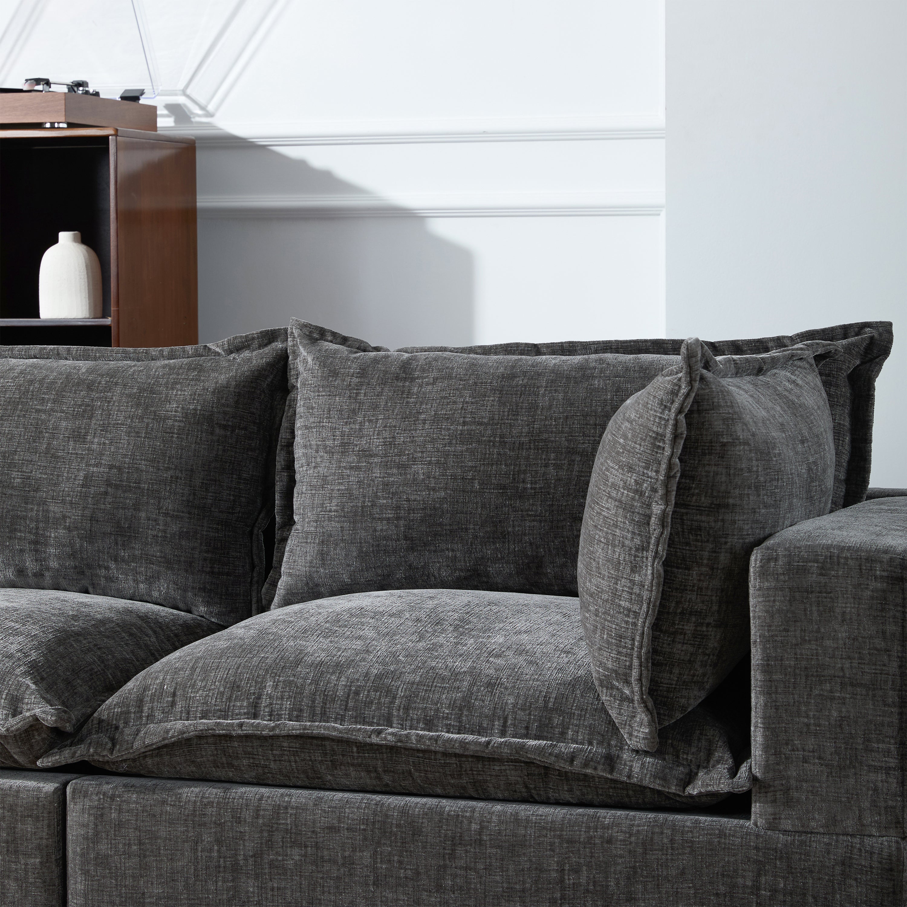 117.5 Inch Modular Sectional Sofa with Movable Storage Ottoman