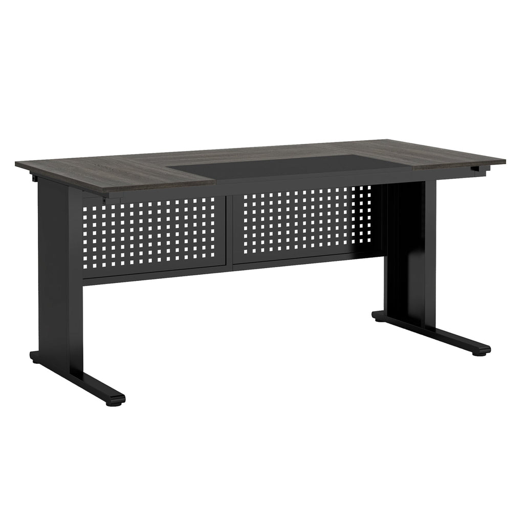 63" L-Shaped Executive Desk with File Cabinet