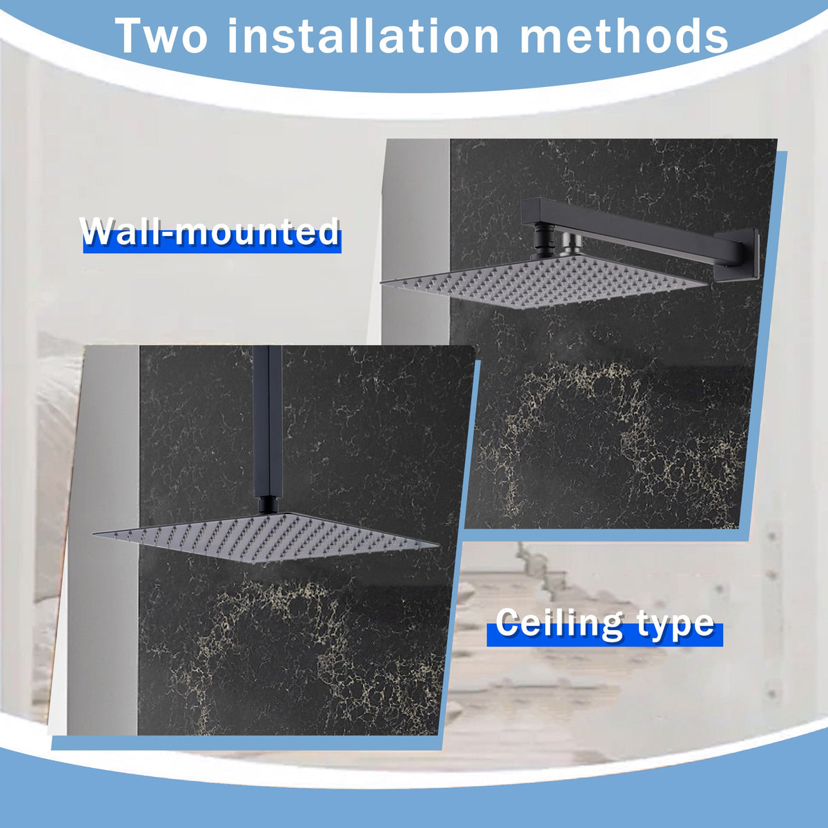12 Inch Ceiling Mount Brushed Nickel Shower System