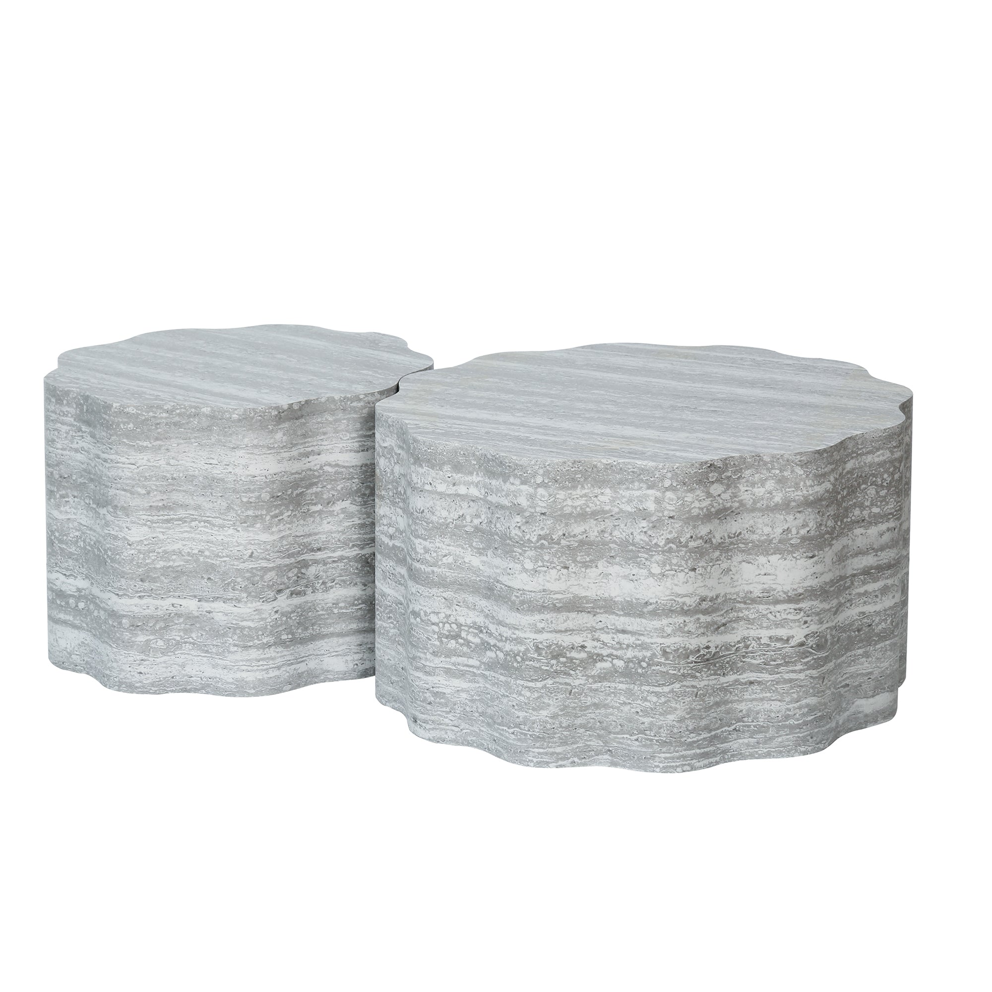 Set of 2 Round Coffee Tables for Living Room