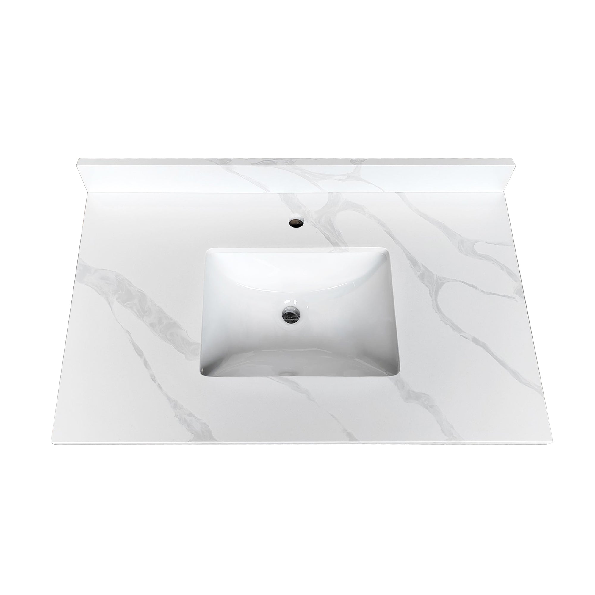 37-Inch Quartz Bathroom Vanity Top with Undermount Sink