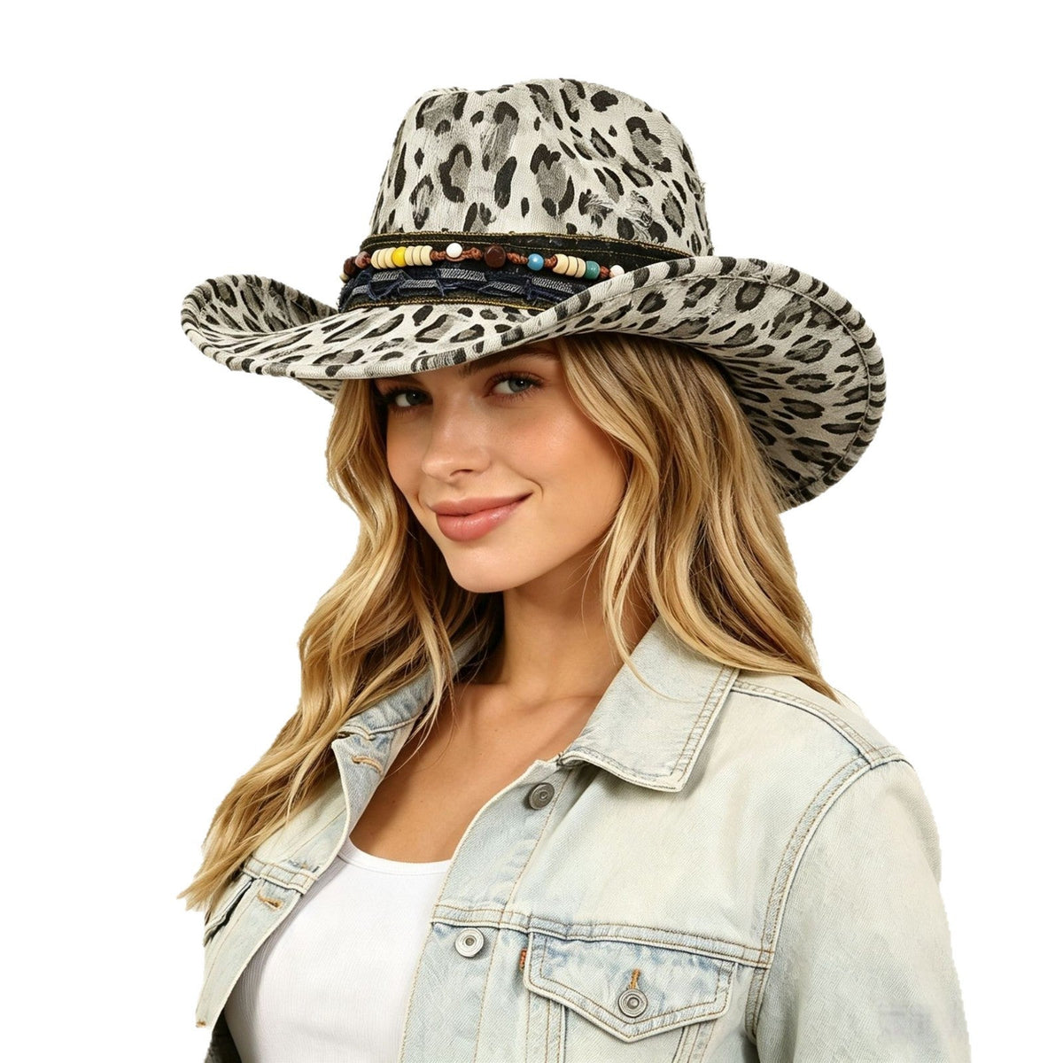 Wool Ethnic-style Womens Leopard-print Hat