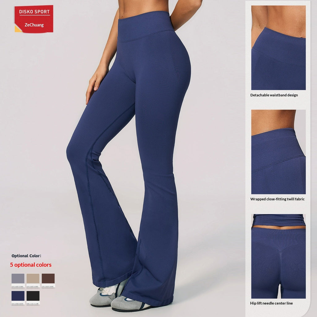 Zechuang's New Seamless Fitness Bell-bottom Pants Are High-waisted, Slimming, Butt-lifting, And Highly Elastic Sports Yoga Pants For Women 4535