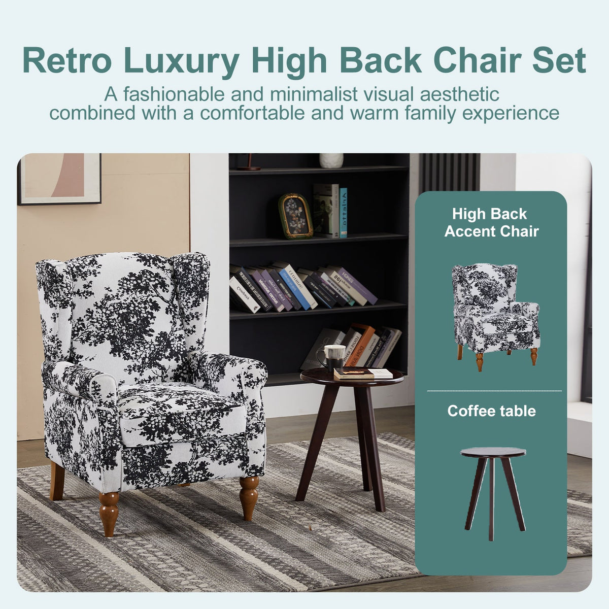 Vintage Luxury Coffee Table & Armchair Set