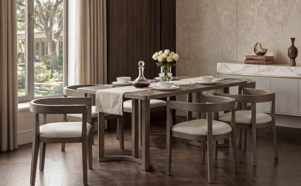 TREXM 7 Piece Dining Table Set for 6, Espresso
