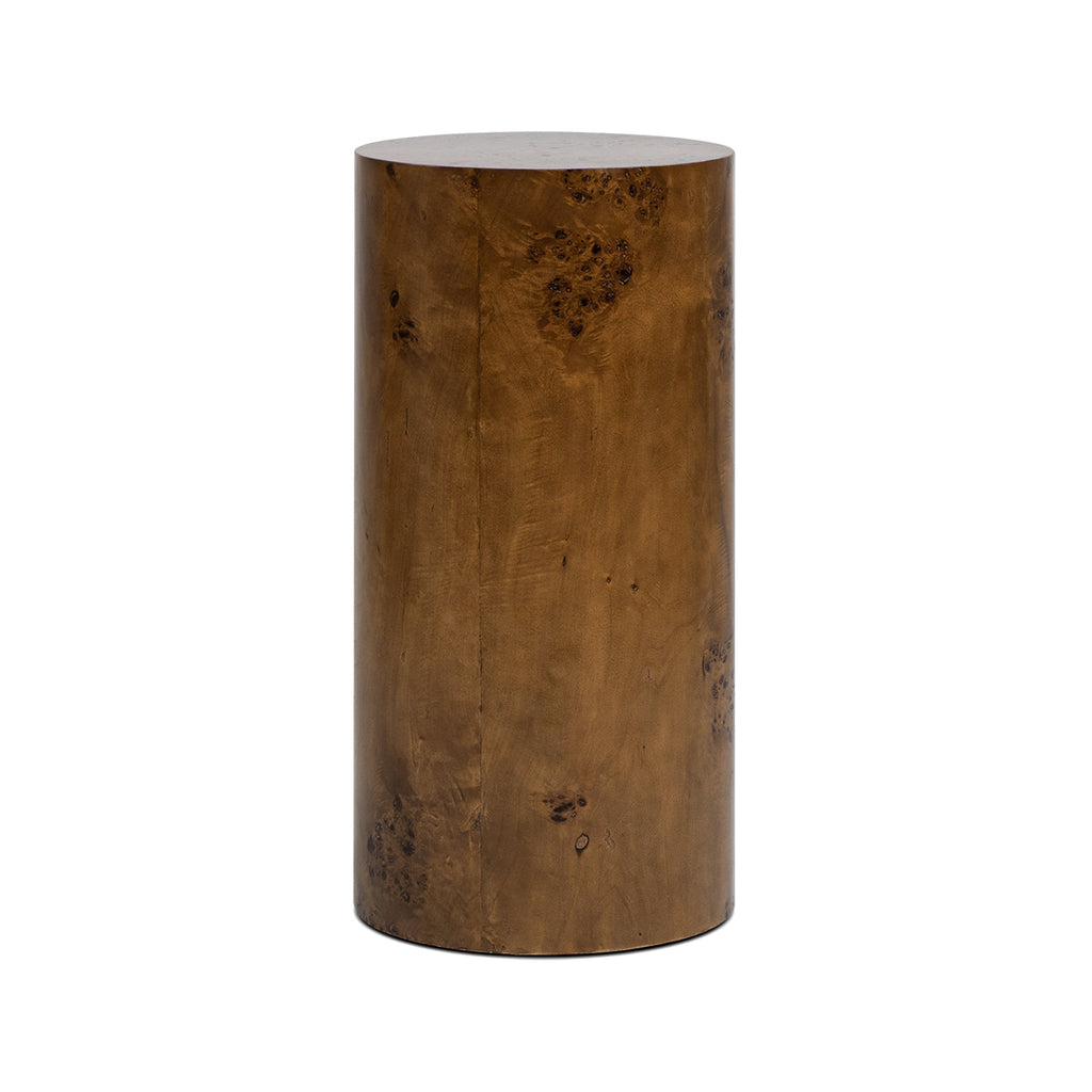 Nebula 29.5" Burl Accent Pillar Side Table