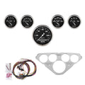 Autometer Old Tyme Black 5 Piece Kit (MPH/FUEL/OILP/WTMP/BAT) 55-59 Chevy Truck Direct-Fit Dash Kit 7036-OTB