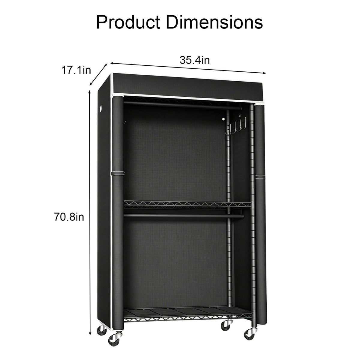 Freestanding Garment Rack with Dust Cover