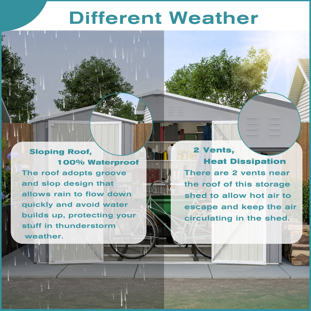 10 x 12 Ft. Outdoor Storage Shed with Floor Frame Kit