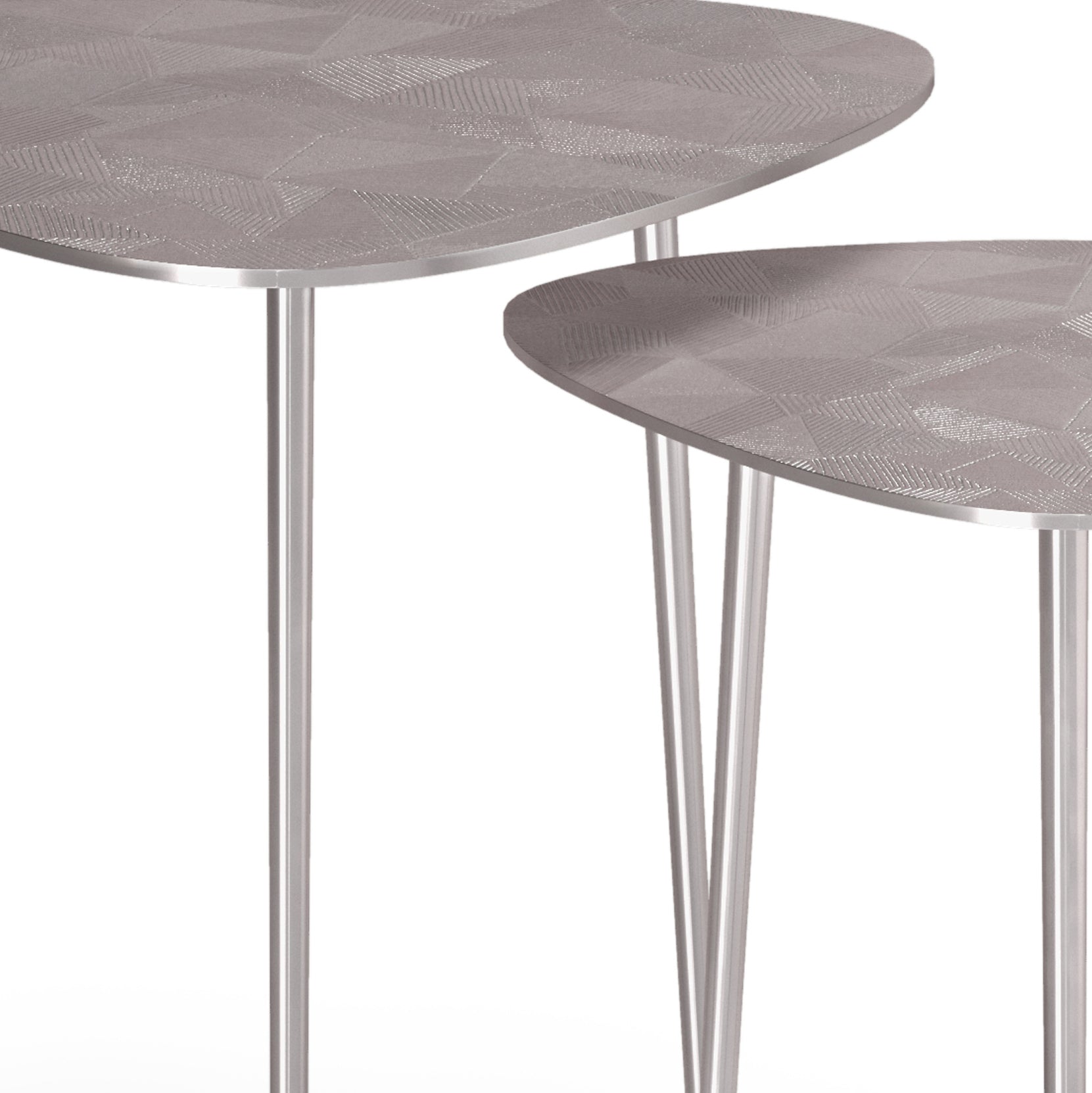 Shelton 2 Piece Metal Nesting Table - Nickel
