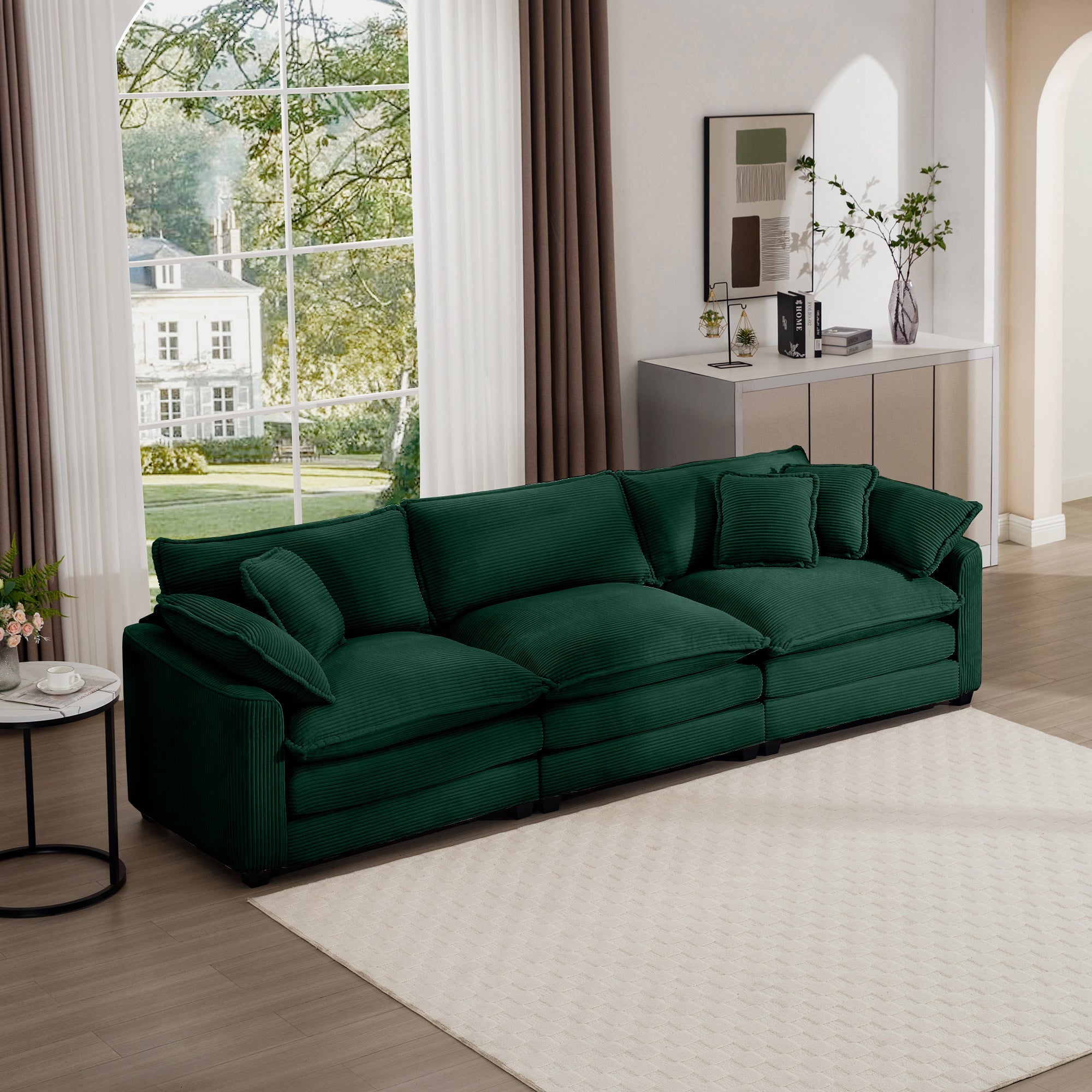 Mid-Century Modern Sectional Sofa - 3 Seater