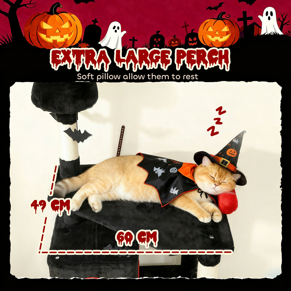 PawHut Gothic Cat Tree - 78" Extra Tall Cat Tower
