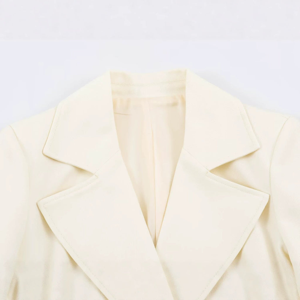 Fashionable And Versatile Solid-color Double-breasted Blazer