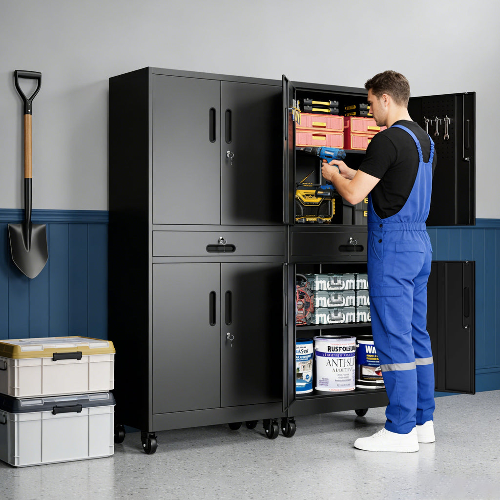 Heavy Duty Metal Storage Cabinet with Drawer