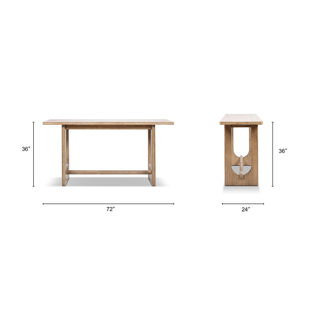 Turnkey 72" Modern Trestle Console Table - Antique