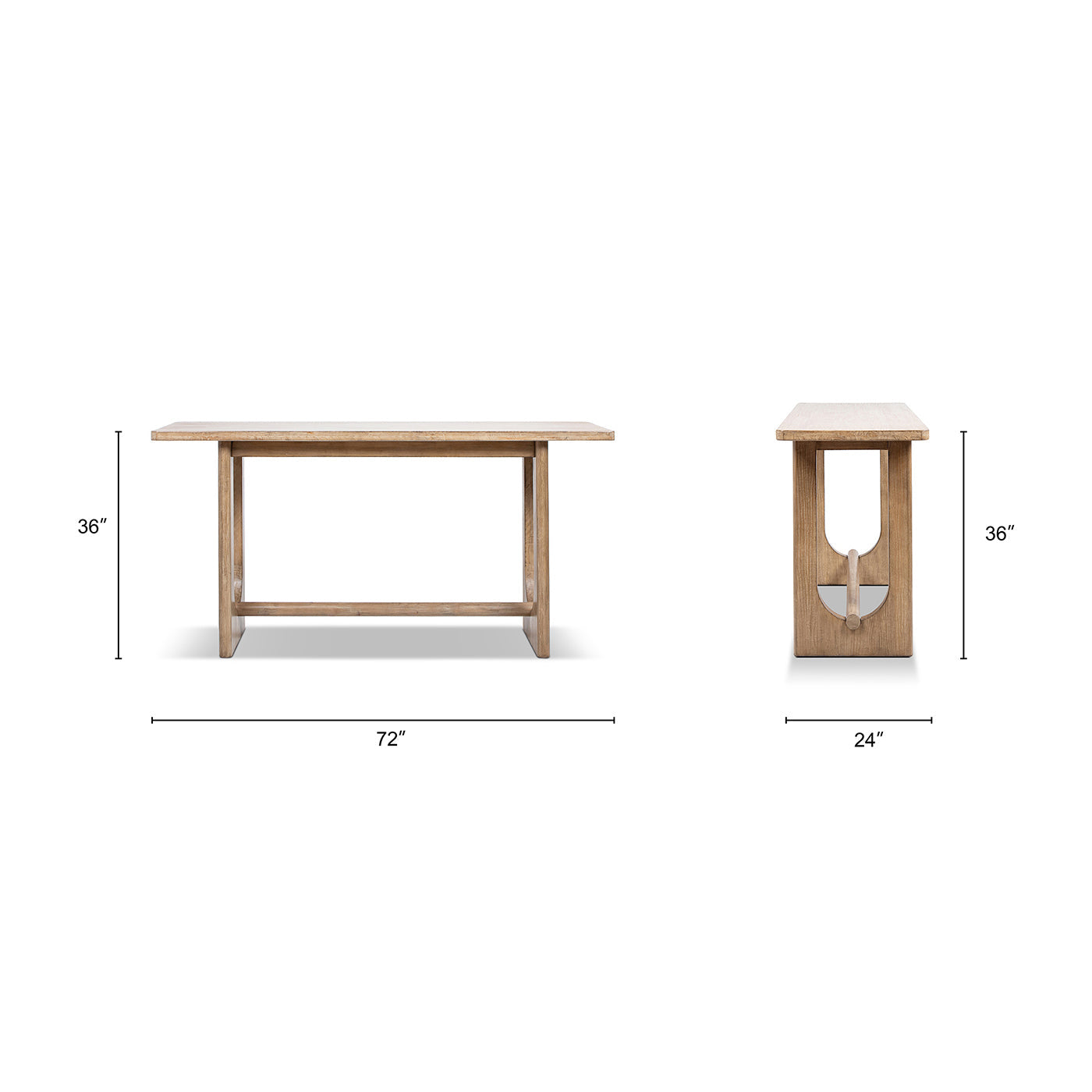 Turnkey 72" Modern Trestle Console Table - Antique